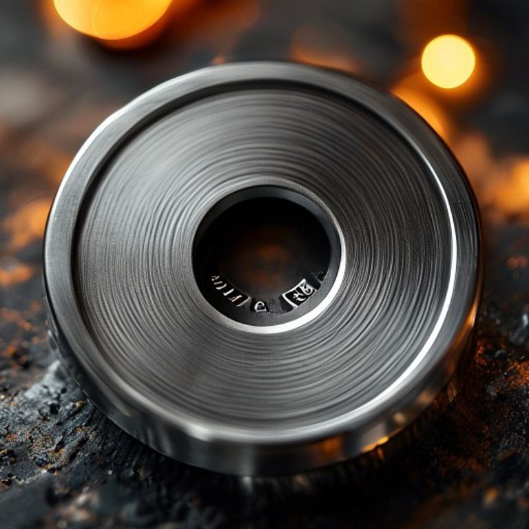 Part number engraved on turned stainless disc
