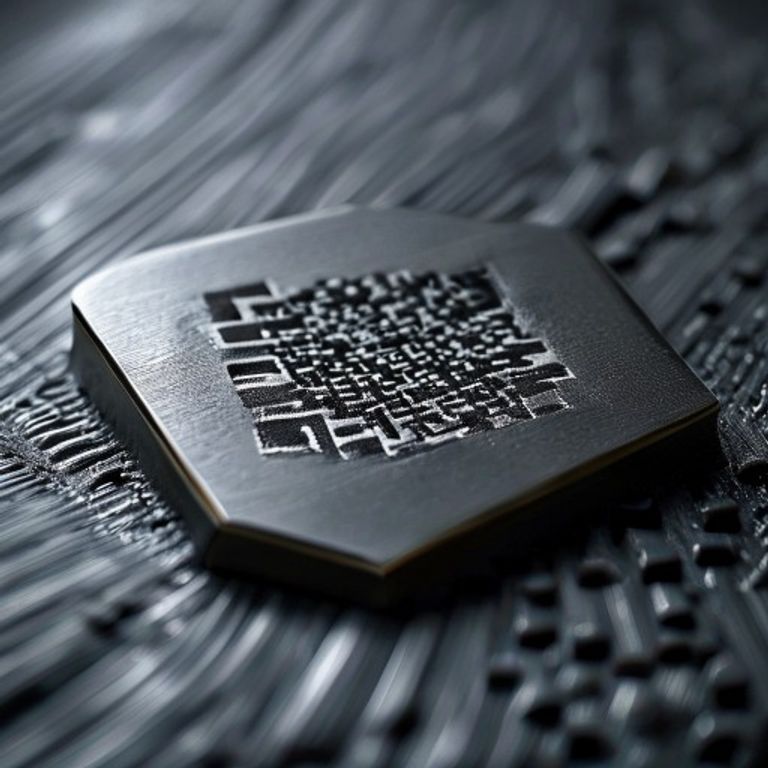 QR code laser-engraved on stainless plate